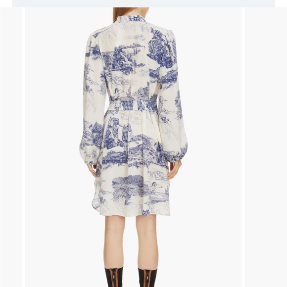 Chloe Toile Longsleeve Silk Minidress - Picture 3 of 16